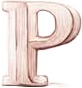 a rose gold plated letter p.jpg